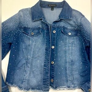 INC rhinestone denim jacket